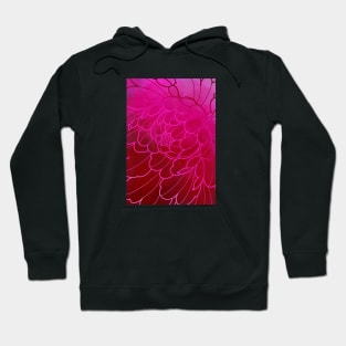 red and pink peony flower art Hoodie